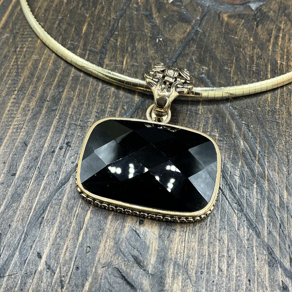 Barse Ophelia Omega Enhancer Necklace- Black Onyx- Bronze- NWT - Picture 5 of 7